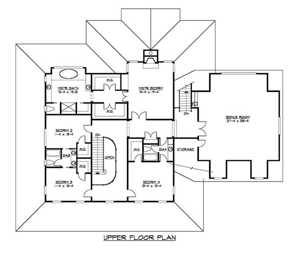 Floor Plan Second Story of Country Plan #115-1271